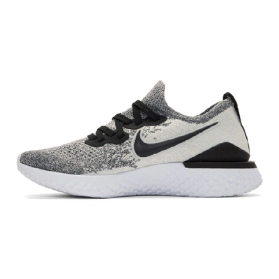 Shop Nike White And Black Epic React Flyknit 2 Sneakers In 102 White/b