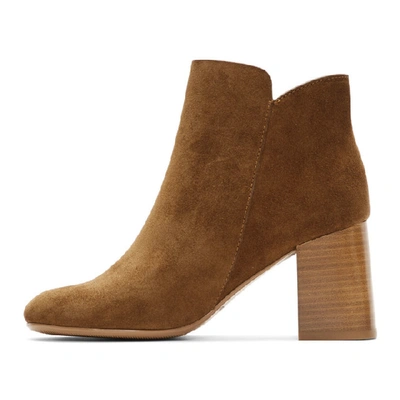 Shop See By Chloé See By Chloe Brown Suede Medium Louise Ankle Boots In 413 Savana