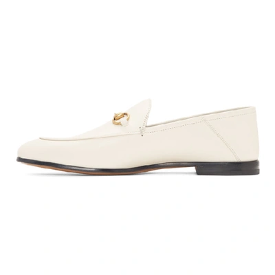 Shop Gucci White Horsebit Loafers