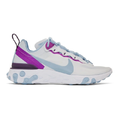 Shop Nike Grey And Blue React Element 55 Sneakers In 008 Fgreybl