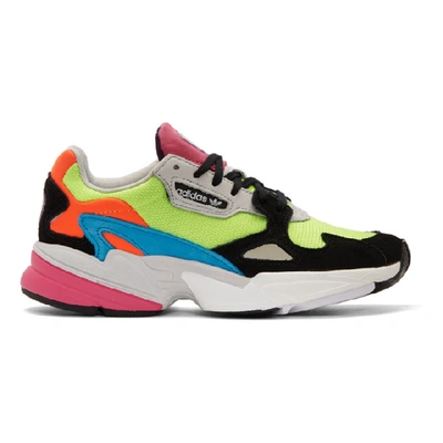 Shop Adidas Originals Multicolor Falcon 90s Low Top Sneaker In Hiresyellow