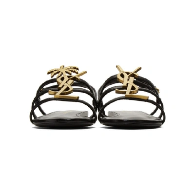 Shop Saint Laurent Black Cassandra Sandals