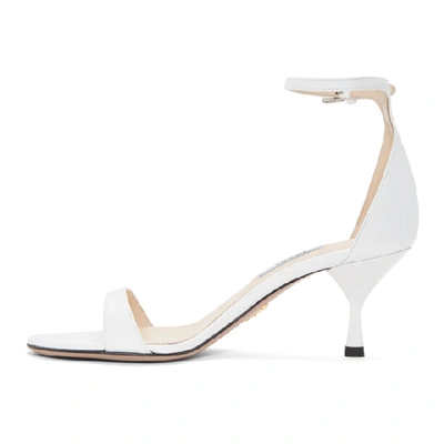 Shop Prada White Patent Strap Sandals