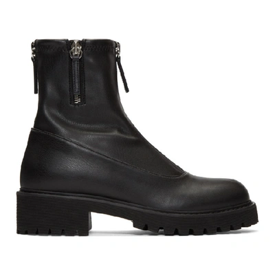 Shop Giuseppe Zanotti Black Zip-up Combat Boots