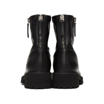 Shop Giuseppe Zanotti Black Zip-up Combat Boots