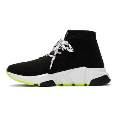 Shop Balenciaga Black & White Lace-up Speed Trainers