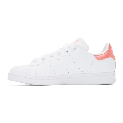 Shop Adidas Originals White And Pink Stan Smith Sneakers In Aazz Rose/w