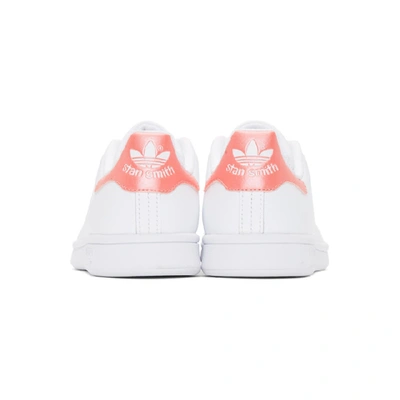 Shop Adidas Originals White And Pink Stan Smith Sneakers In Aazz Rose/w