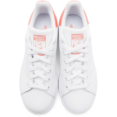 Shop Adidas Originals White And Pink Stan Smith Sneakers In Aazz Rose/w