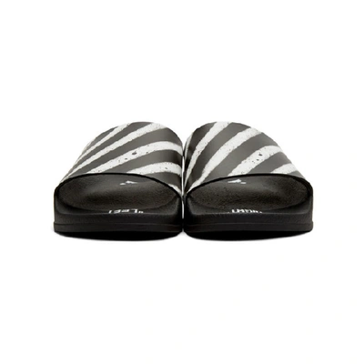 Shop Off-white Ssense Exclusive Black Spray Pool Slides In Black/wht