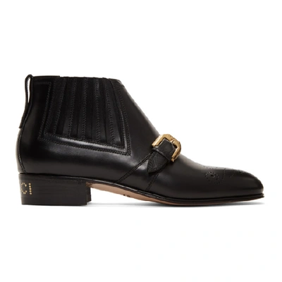 Shop Gucci Black Worsh Boots In 1000 Black