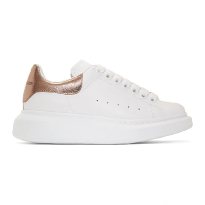 Shop Alexander Mcqueen White & Rose Gold Oversized Sneakers In 9053 Rosego