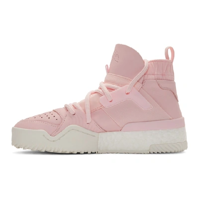 Shop Adidas Originals By Alexander Wang Pink B-ball High-top Sneakers In Clear Pink
