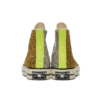 Shop Jw Anderson Gold And Silver Converse Edition Glitter Chuck 70 High Sneakers In Gold/silver