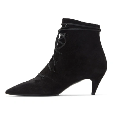 Shop Saint Laurent Black Kiki 55 Lace-up Boots In 1000 Black