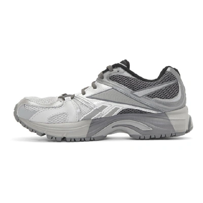 Shop Vetements White Reebok Edition Runner 200 Sneakers In Grey