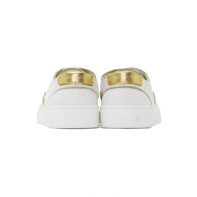 Shop Saint Laurent White & Gold Venice Sneakers In Optic White