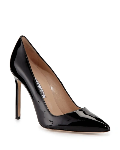 Shop Manolo Blahnik Bb Patent 105mm Pointed-toe Pump In Black