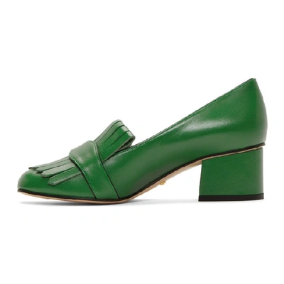 Shop Gucci Green Marmont Mid-heel Pumps In 3727 Shamar