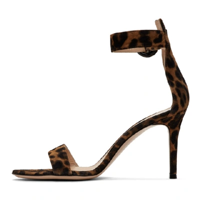 Shop Gianvito Rossi Brown And Black Leopard Portofino Sandals