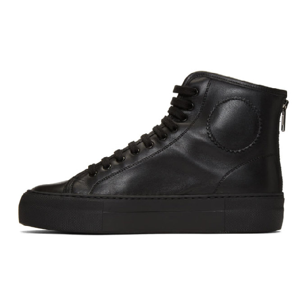 Common Projects Tournament High-top Leather Flatform Trainers In Black ...