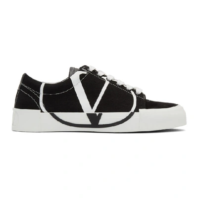 Shop Valentino Black And White Tricks Low-top Sneakers In 0ni Blk Wht
