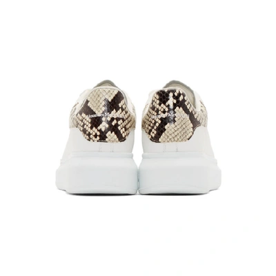 Shop Alexander Mcqueen White Snake Oversized Sneakers In White/natural
