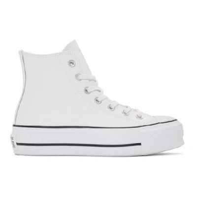 Shop Converse White Leather Chuck Taylor All-star Lift Sneakers