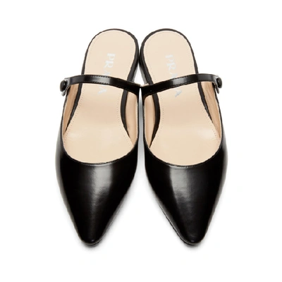 Shop Prada Black Leather Mules