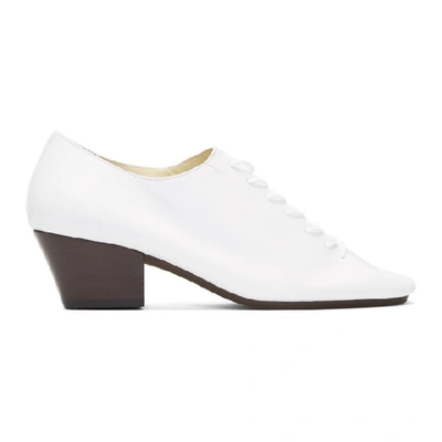 Shop Lemaire White Heeled Derbys In 038 Clay Wh