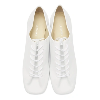 Shop Lemaire White Heeled Derbys In 038 Clay Wh