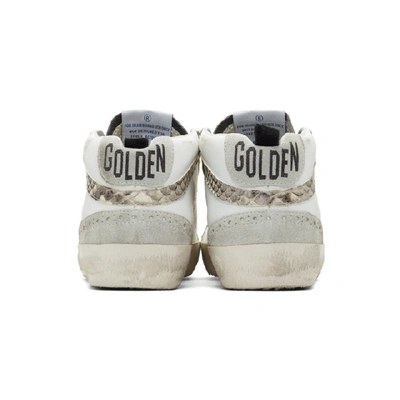 Shop Golden Goose White And Grey Snake Mid Star Sneakers