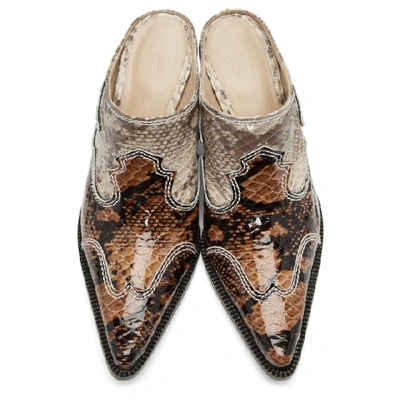 Shop Maryam Nassir Zadeh Brown Python Romeo Mules In 250 Auburn