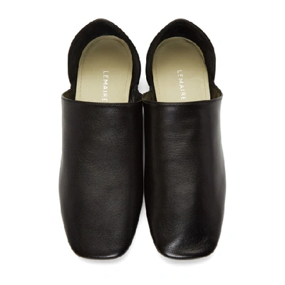 Shop Lemaire Black Babouche Loafers In 999 Black