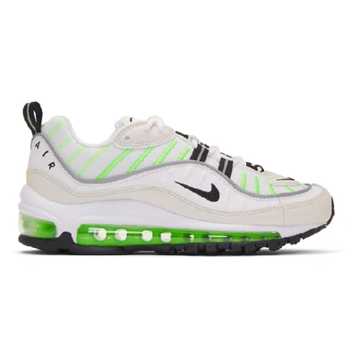 NIKE 白色 AND 绿色 AIR MAX 98 运动鞋