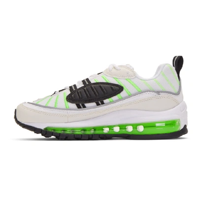 NIKE 白色 AND 绿色 AIR MAX 98 运动鞋