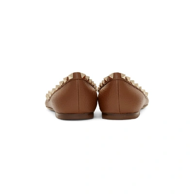 Shop Valentino Brown  Garavani Rockstud Ballerina Flats In Hg5 Selleri