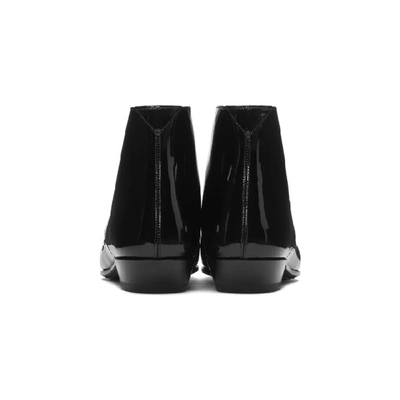 Shop Saint Laurent Black Patent Jonas Boots In 1000 Black