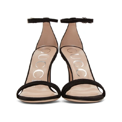 Shop Gucci Black Suede Isle Heeled Sandals In 1000 Black