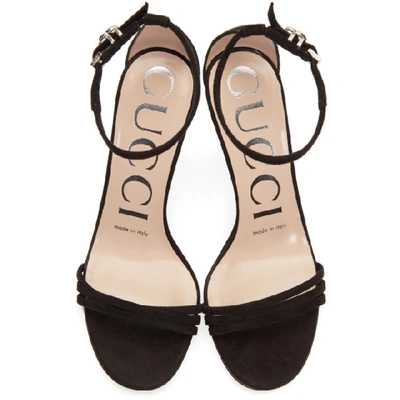 Shop Gucci Black Suede Isle Heeled Sandals In 1000 Black
