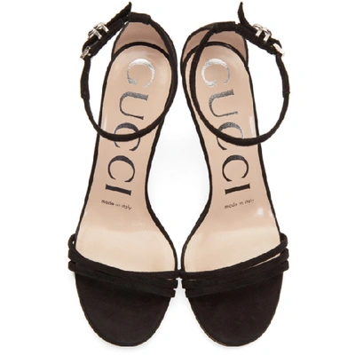 gucci black suede isle heeled sandals