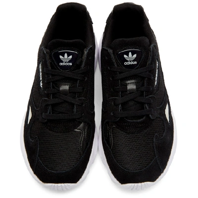 Shop Adidas Originals Black And Silver Falcon Sneakers In Blk/blk/wht