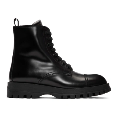 Shop Prada Black Combat Boots
