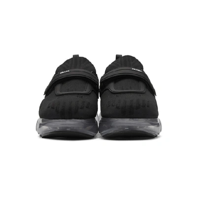 Shop Prada Black Knit Clear Cloudbust Sneakers