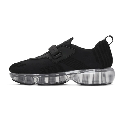 Shop Prada Black Knit Clear Cloudbust Sneakers