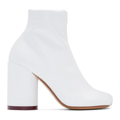 Shop Mm6 Maison Margiela White Toe Boots In T1002 Brtwh