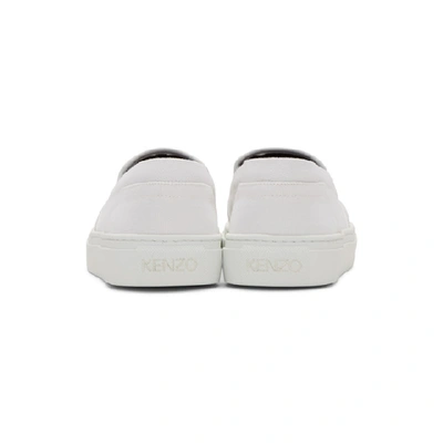 Shop Kenzo White Tiger K-skate Slip-on Sneakers In 01 - White