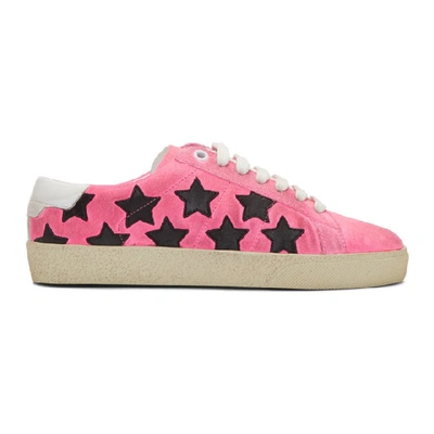 Shop Saint Laurent Pink Suede Court Classic Sl/06 Sneakers In 6967 Pink