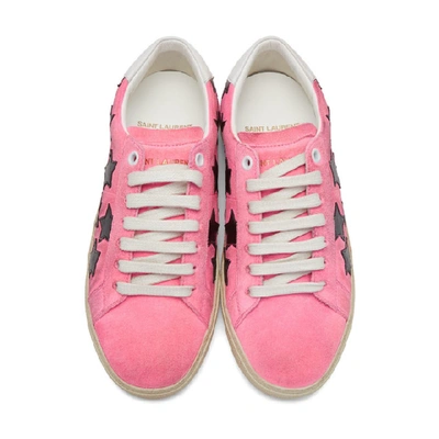 SAINT LAURENT 粉色 COURT CLASSIC SL/06 绒面革运动鞋