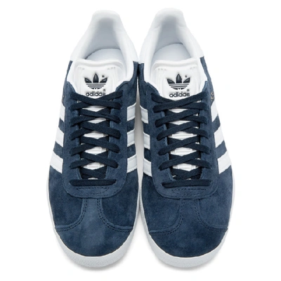 Shop Adidas Originals Navy Gazelle Sneakers In Collegiaten